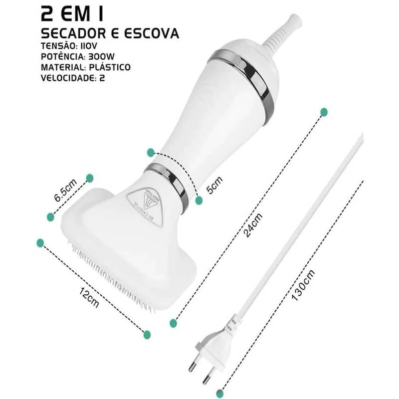 Secador e Escova 2 em 1 para Pets – Praticidade no banho - Imagem 5