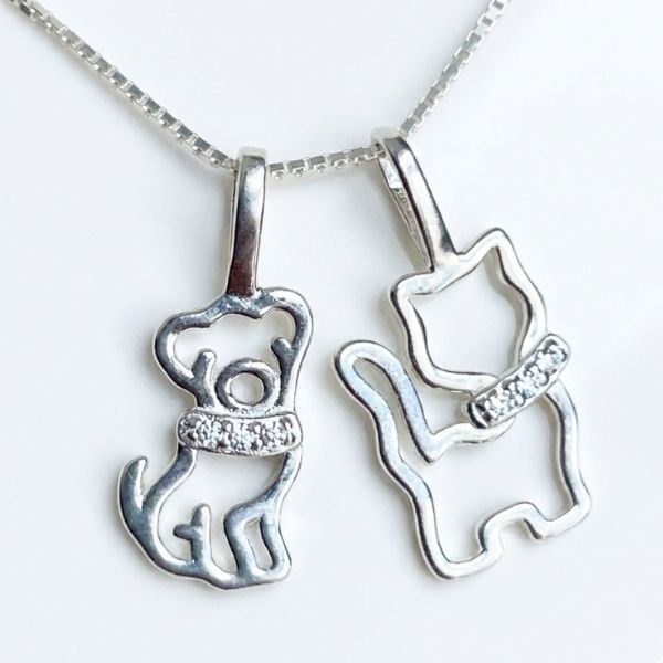 Colar Pets Love em Prata 925 + Zircônias com Pingente de Cachorro ou Gato – Lupzy™ | Amor Pet em Forma de Joia - Imagem 5