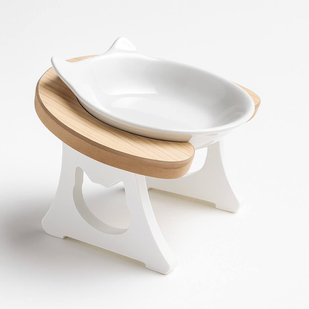 Comedouro de Porcelana Elevado para Gatos – Melhora a Digestão e Reduz Refluxo – Lupzy™ - Imagem 5