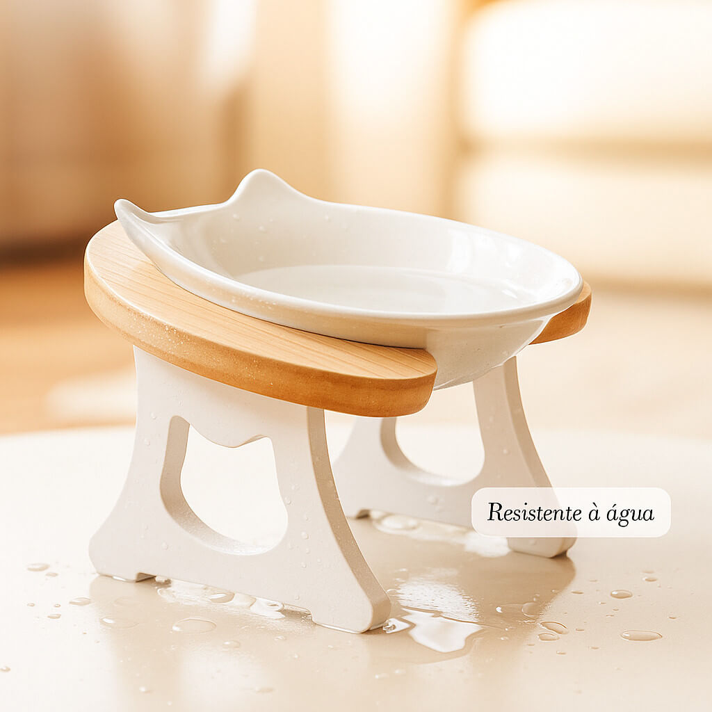 Comedouro de Porcelana Elevado para Gatos – Melhora a Digestão e Reduz Refluxo – Lupzy™ - Imagem 4