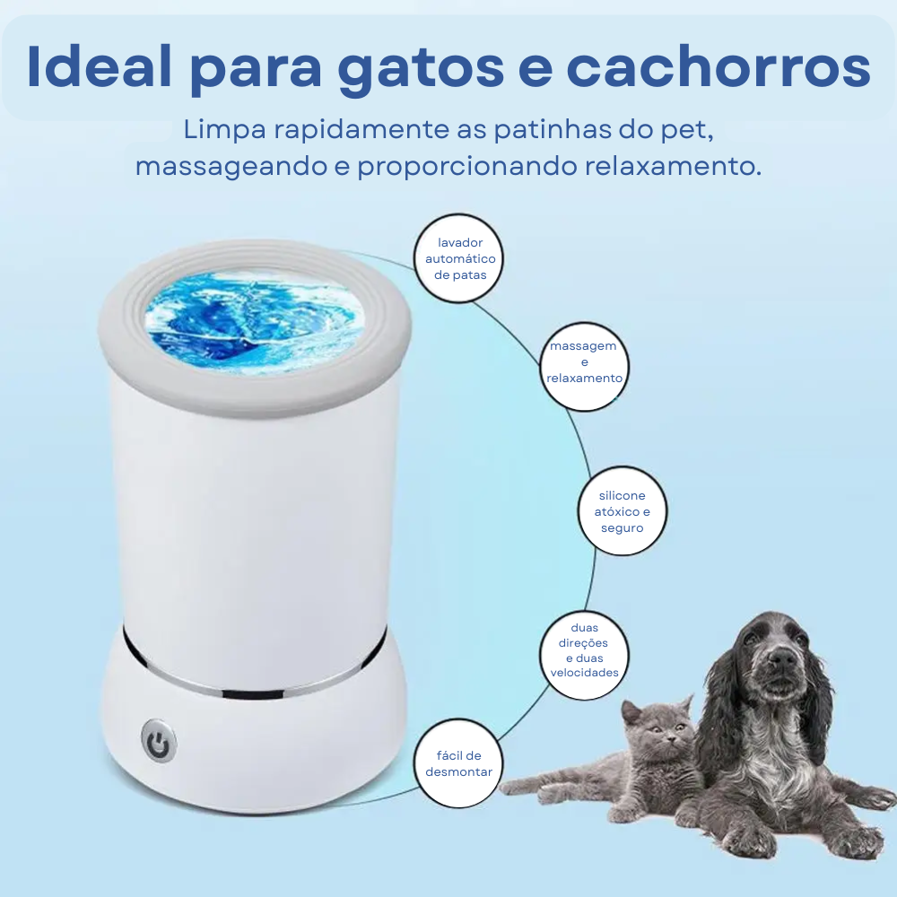 Limpa Patas PawRinse™ – Automático, Recarregável e Seguro para Pets - Imagem 4