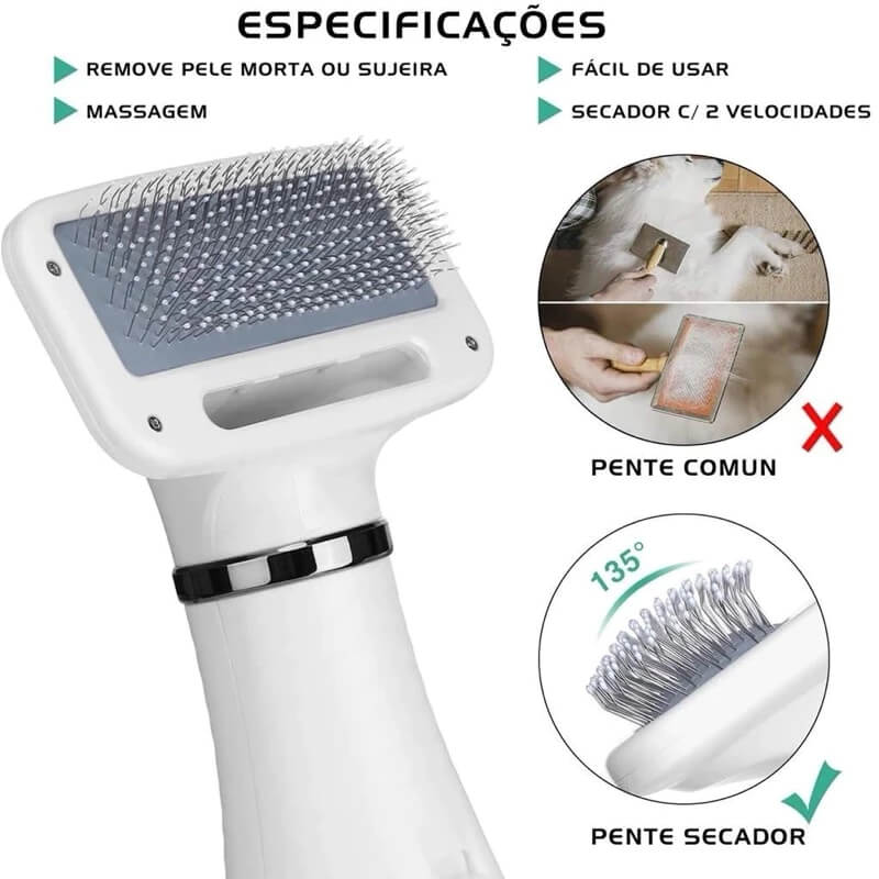 Secador e Escova 2 em 1 para Pets – Praticidade no banho - Imagem 3