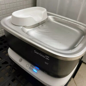 Bebedouro Automático 7L com Sensor Elevado Sem Fio para Cachorro e Gato Aço Inox Sorrino