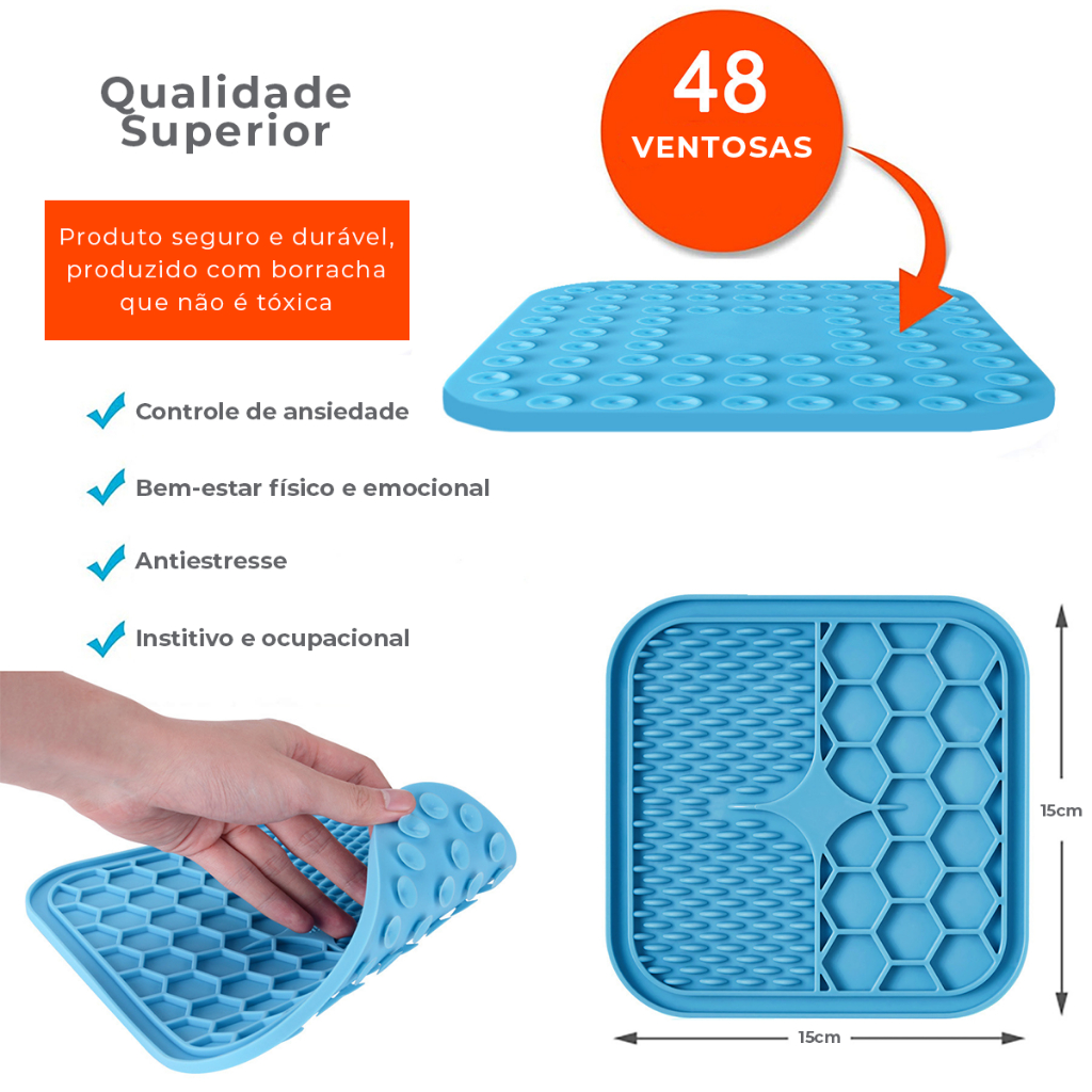 Tapete Comedouro Lamber com Ventosas – Dougez™ | Antiestresse para Cães e Gatos - Imagem 2