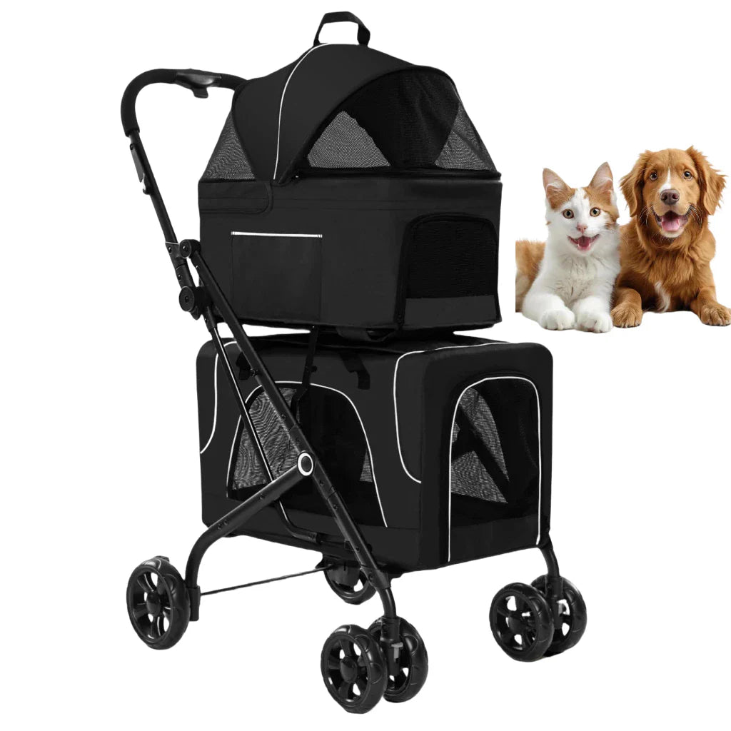 Carrinho Passeio Dobrável 3 em 1 até 30kg com Freio e Cinto para Cachorro e Gato Bluesky™ - Imagem 8