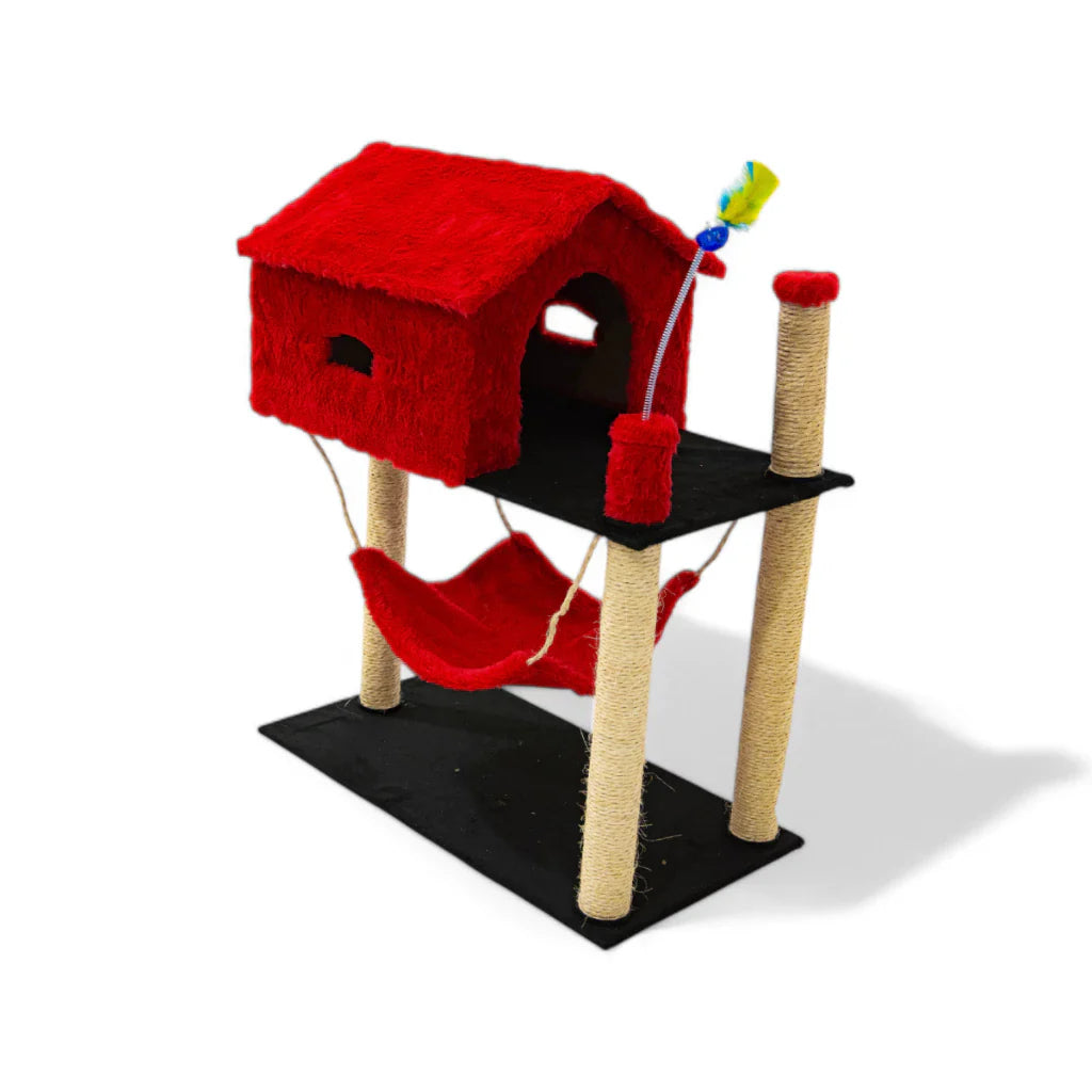 Arranhador para Gatos com Casinha e Playground Completo – Snouty™ | Diversão, Proteção e Aconchego Diário - Imagem 7