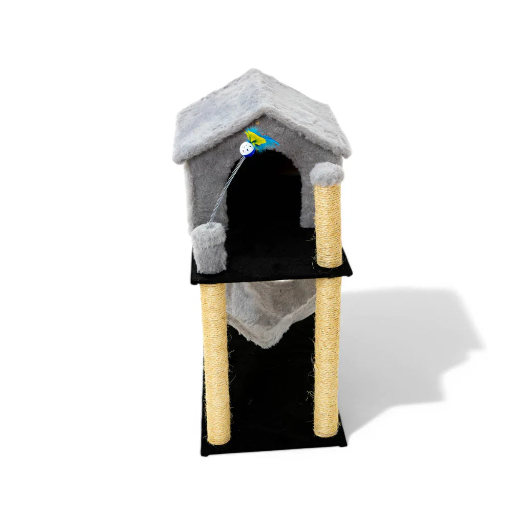 Arranhador para Gatos com Casinha e Playground Completo – Snouty™ | Diversão, Proteção e Aconchego Diário - Imagem 3