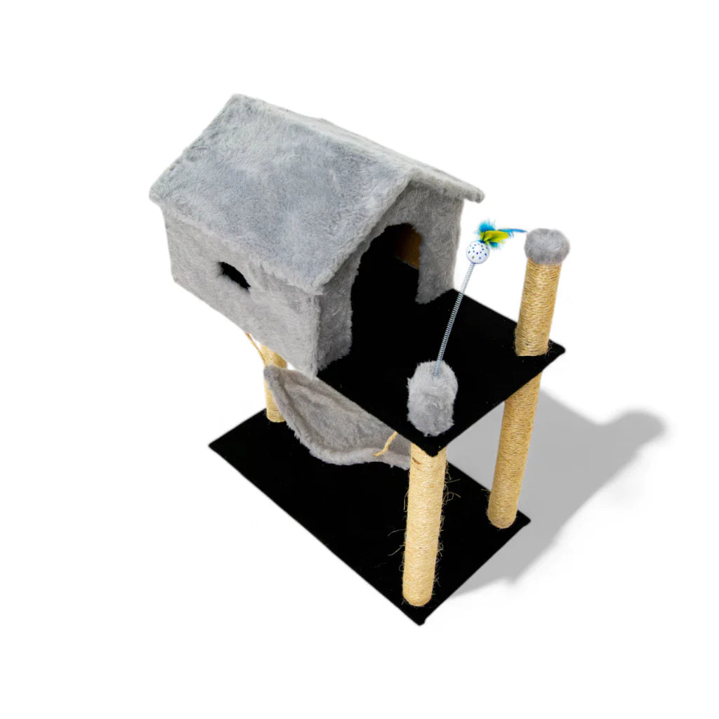 Arranhador para Gatos com Casinha e Playground Completo – Snouty™ | Diversão, Proteção e Aconchego Diário - Imagem 4