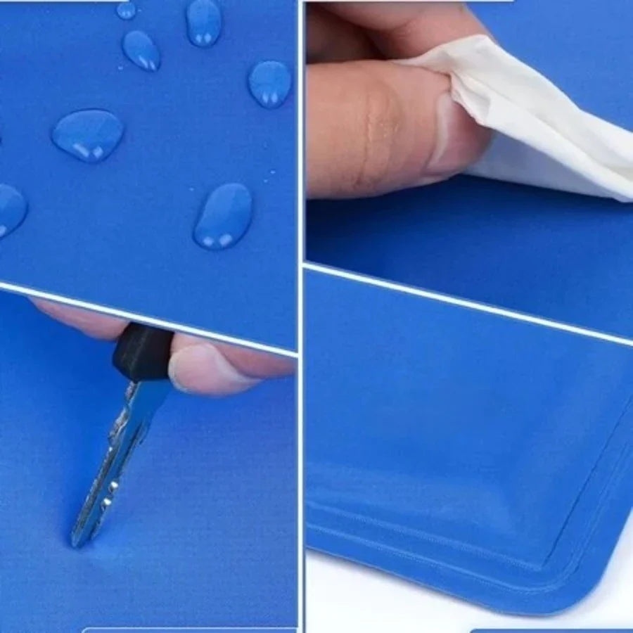 Tapete Gelado Azul para Pets Refrescante Contra Calor + Conforto Imediato - Imagem 3