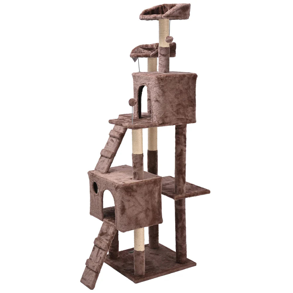 Arranhador Torre Multinível Luxuoso com Casas e Poleiros para Cachorro e Gato 175cm Grupo Melinda™ - Imagem 6
