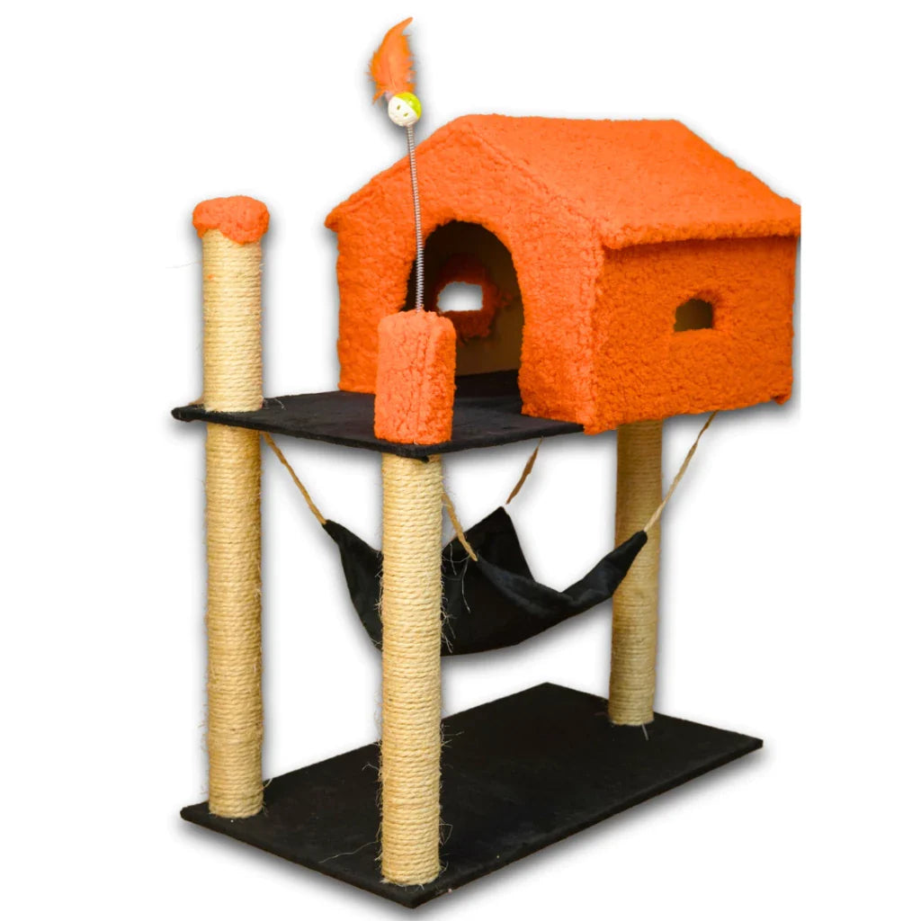 Arranhador para Gatos com Casinha e Playground Completo – Snouty™ | Diversão, Proteção e Aconchego Diário - Imagem 11