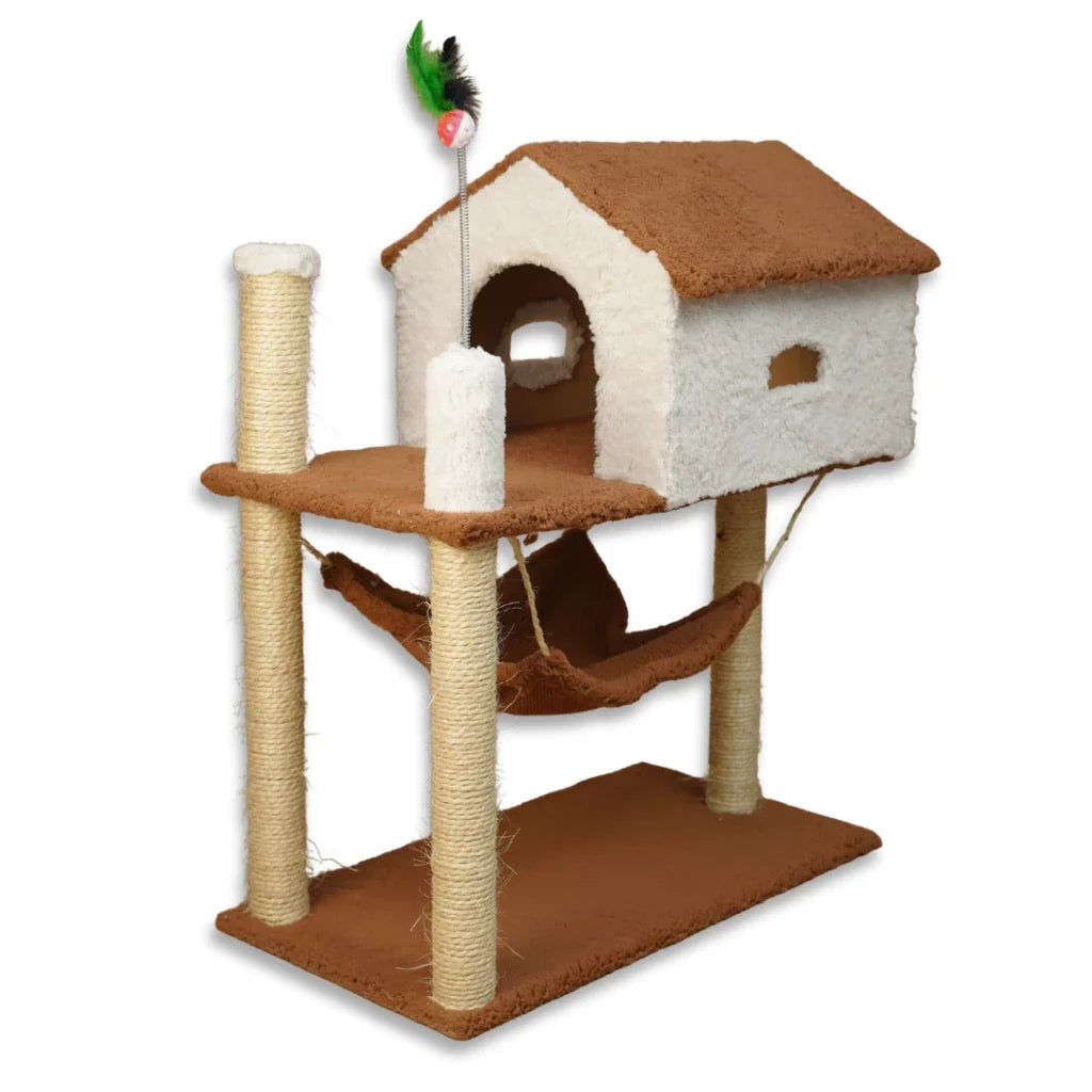 Arranhador para Gatos com Casinha e Playground Completo – Snouty™ | Diversão, Proteção e Aconchego Diário - Imagem 12