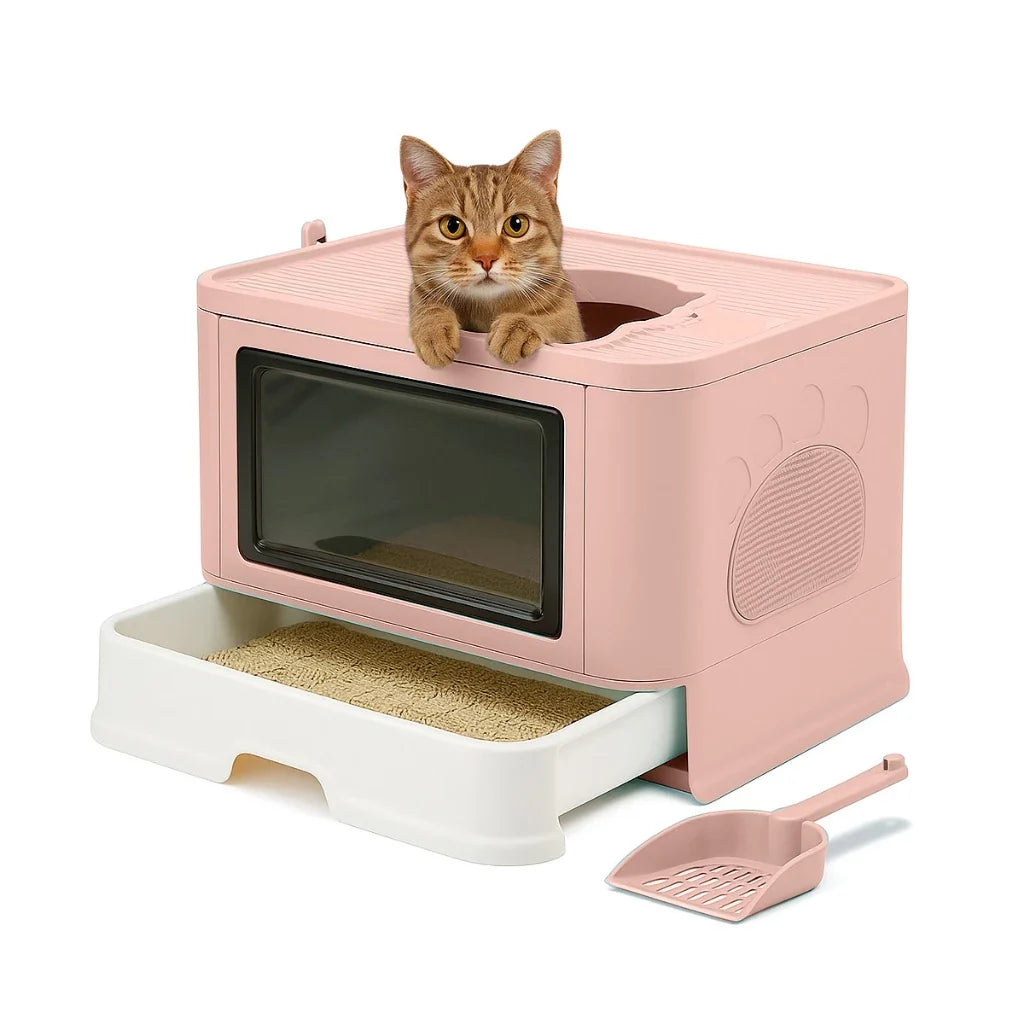 Caixa de Areia Premium Fechada com Entrada Superior e Arranhador – Snouty™ | Mais Limpeza e Zero Odor - Imagem 6