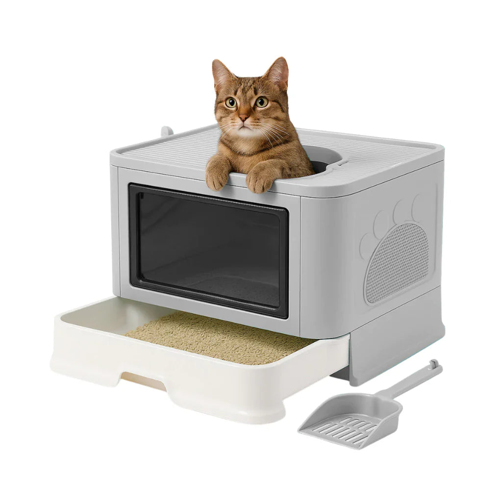 Caixa de Areia Premium Fechada com Entrada Superior e Arranhador – Snouty™ | Mais Limpeza e Zero Odor - Imagem 5