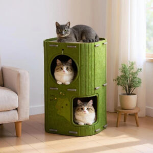 Casa em Feltro Multicamadas com Arranhador e Escalador Vertical para Cachorro e Gato Snouty™
