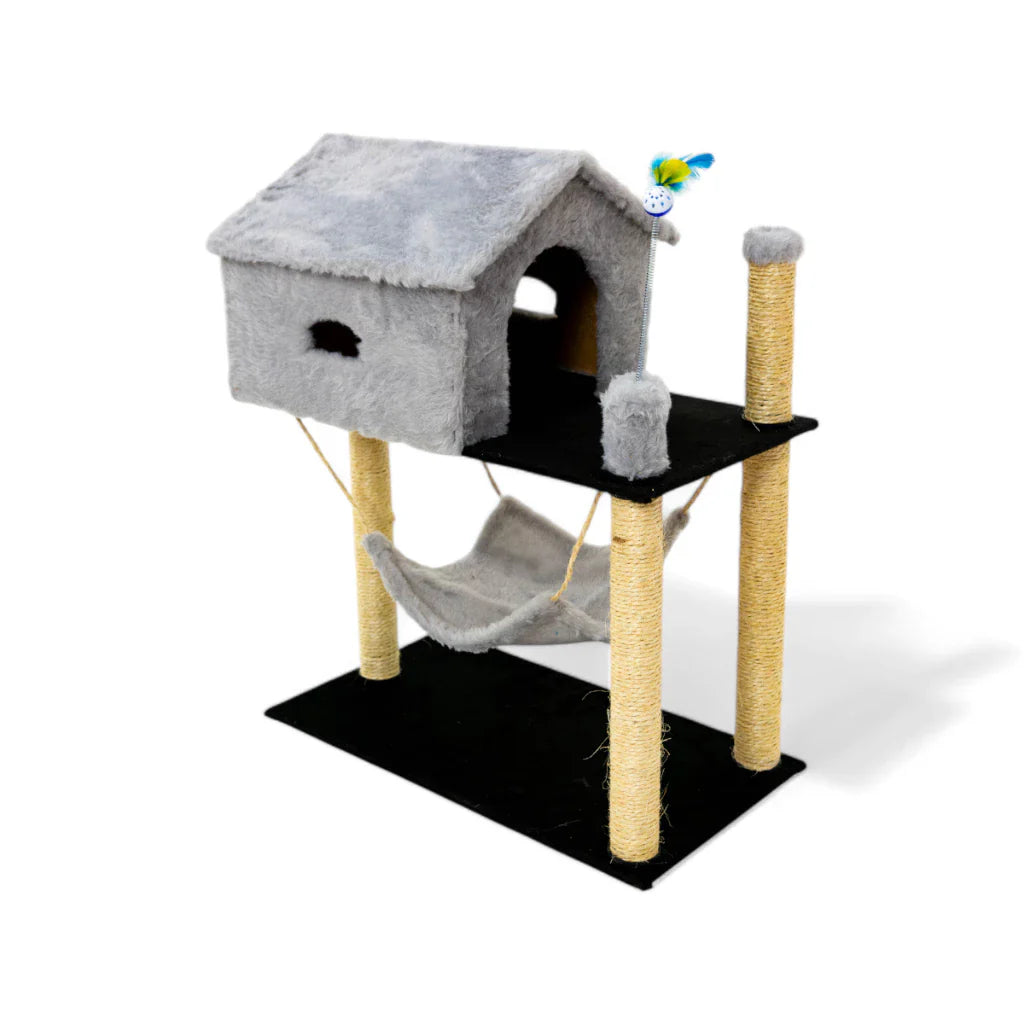 Arranhador para Gatos com Casinha e Playground Completo – Snouty™ | Diversão, Proteção e Aconchego Diário - Imagem 13