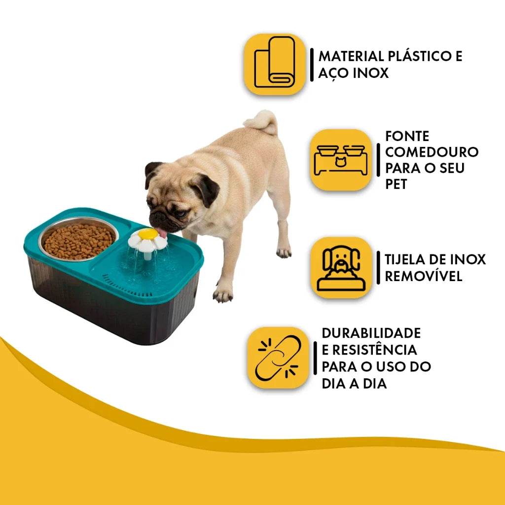 Fonte Bebedouro Elevada Automática Inox 3L para Cães e Gatos – Hydropet™ | Hidratação Saudável e Conforto Diário - Imagem 4