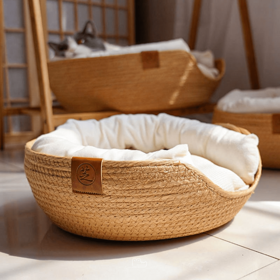 Cama de Bambu Natural para Pet com Travesseiros - Woofline™ - Imagem 3