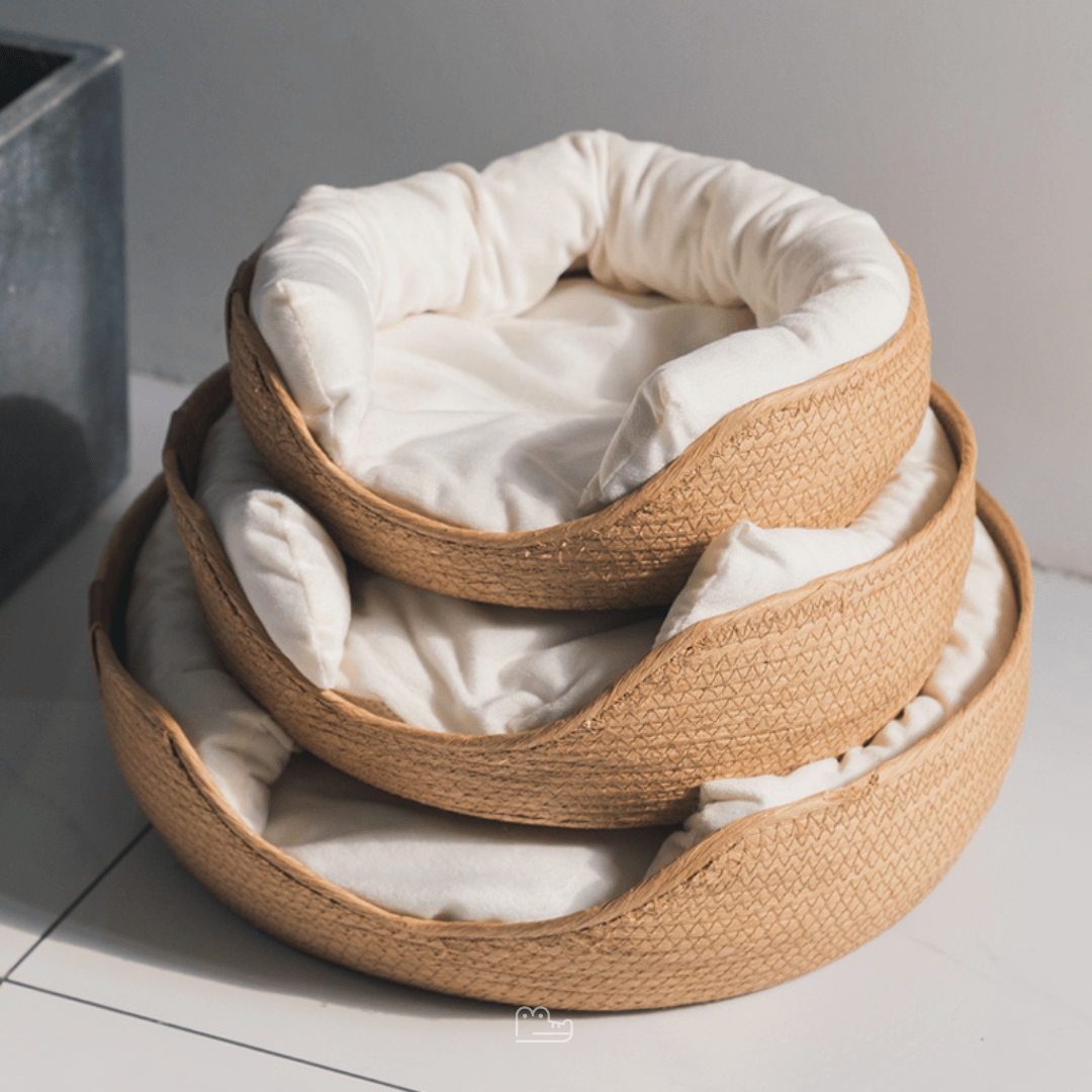 Cama de Bambu Natural para Pet com Travesseiros - Woofline™ - Imagem 4