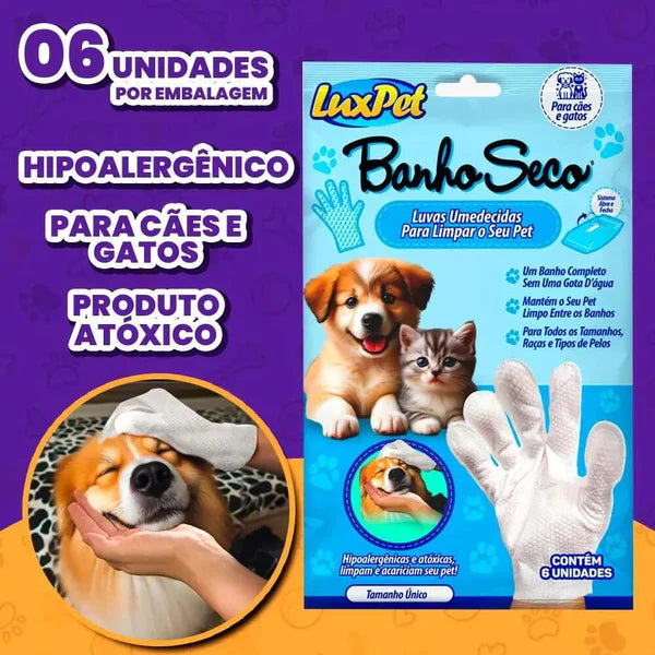 Luva Umedecida com Vitamina E – Banho a Seco e Pele Hidratada ForPatas™ - Imagem 8