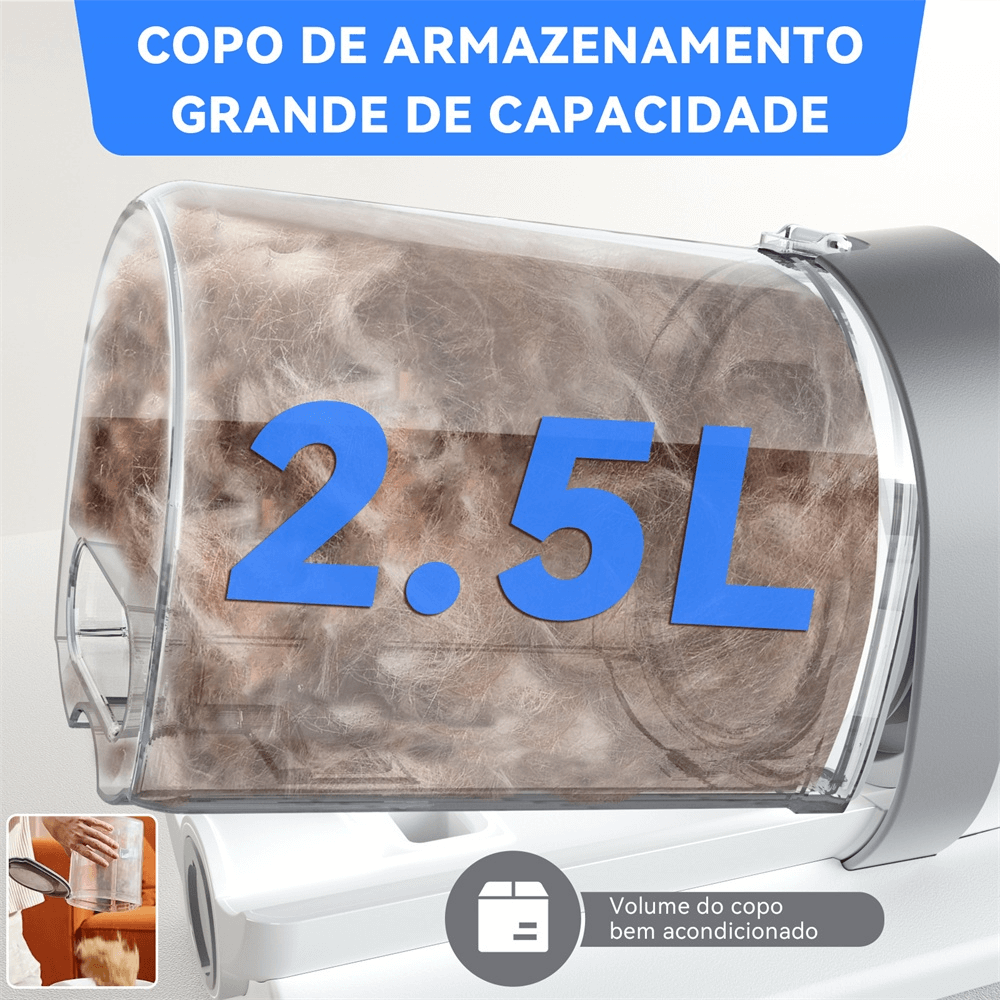 Aspirador de Pelos Profissional para Pets – Kit Completo 2.5L - Imagem 5