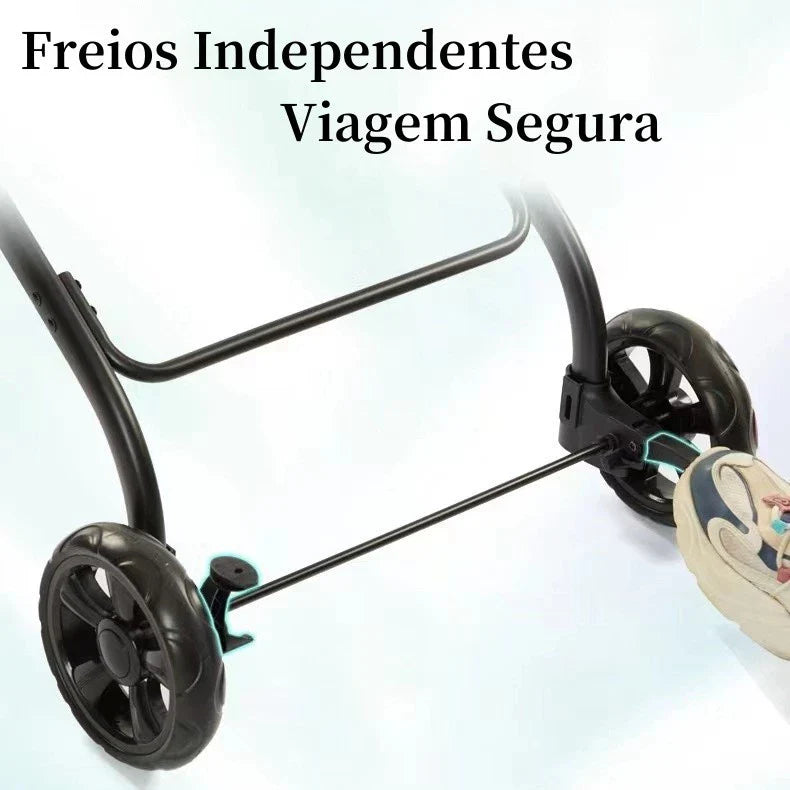 Carrinho Passeio Dobrável 3 em 1 até 30kg com Freio e Cinto para Cachorro e Gato Bluesky™ - Imagem 6