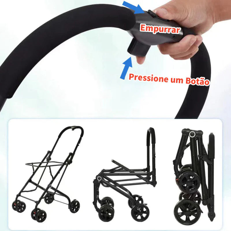 Carrinho Passeio Dobrável 3 em 1 até 30kg com Freio e Cinto para Cachorro e Gato Bluesky™ - Imagem 5