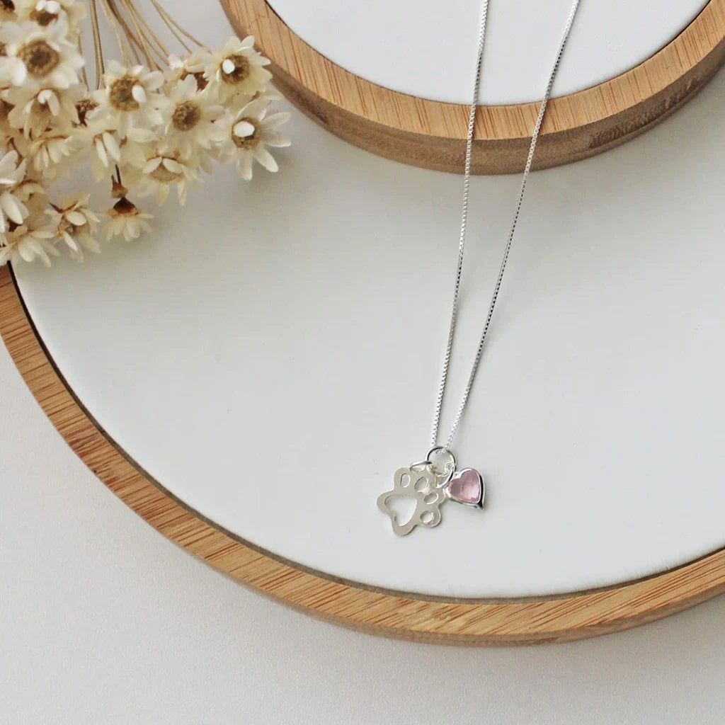 Colar Patuá Patinha com Coração Rosa em Prata 925 – Lupzy™ | Amor Pet Delicado e Feminino - Imagem 2