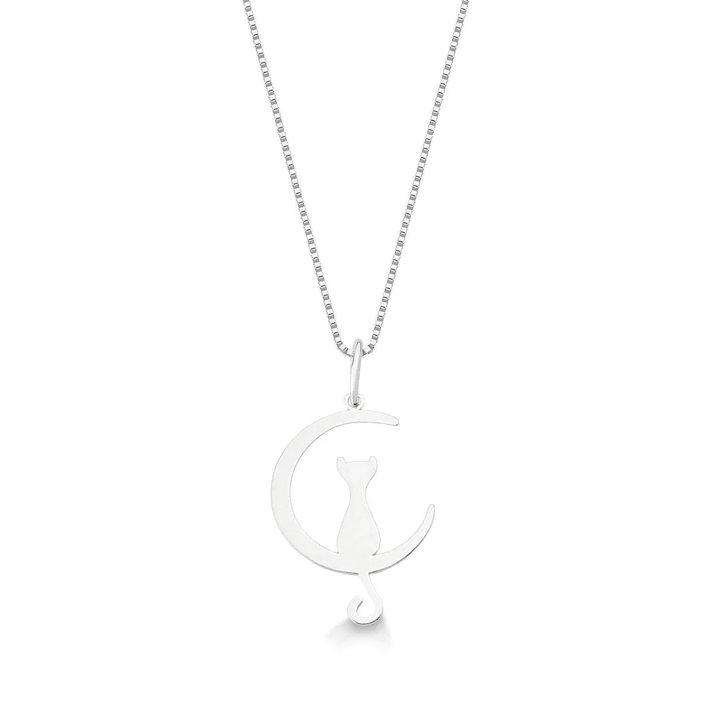 Colar Gato na Lua em Prata 925 – Lupzy™ | Amor Pet Sob a Luz da Lua - Imagem 4