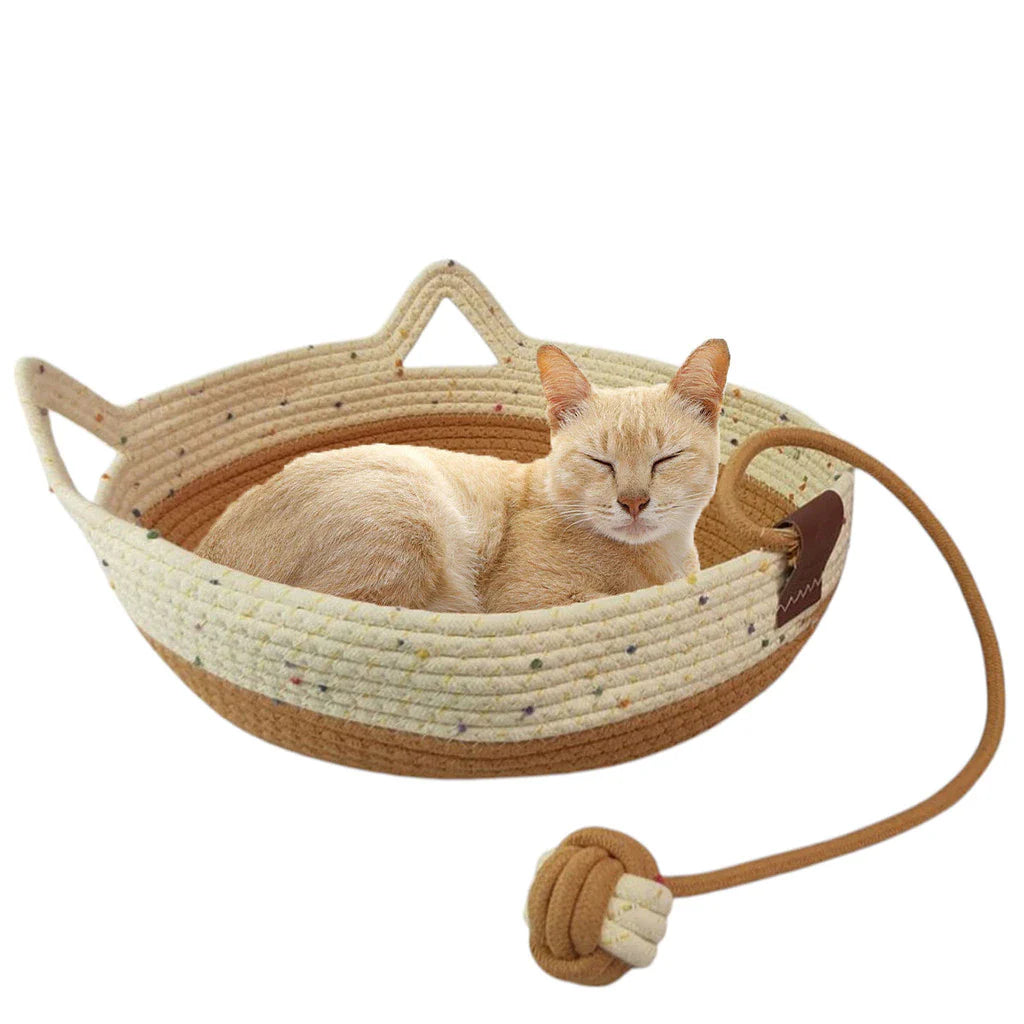 Cama Cestinho Ninho para Gato com Arranhador e Bolinha Interativa – Snouty™ | Conforto, Diversão e Bem-Estar Felino - Imagem 3
