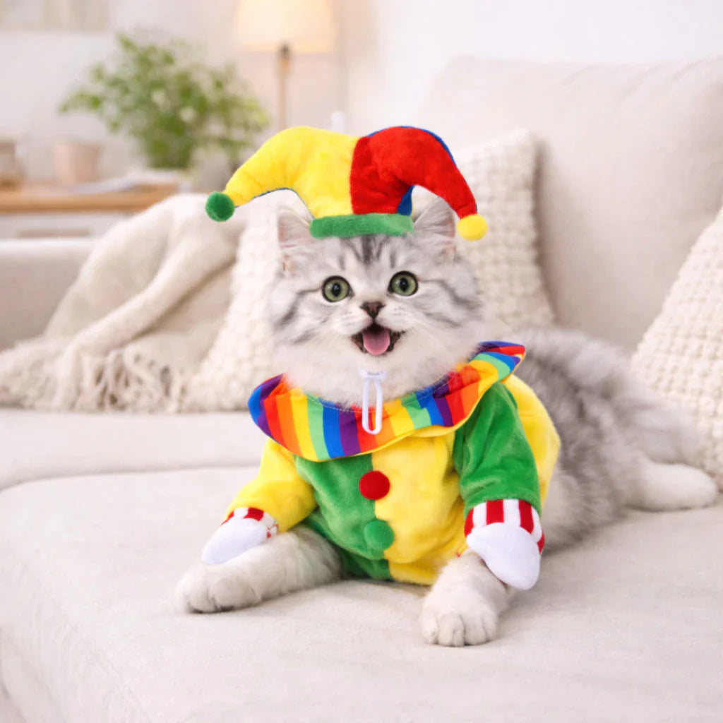 Fantasia de Palhaço Colorida para Cães e Gatos – Lupzy™ | Diversão, Fofura e Momentos Inesquecíveis - Imagem 3