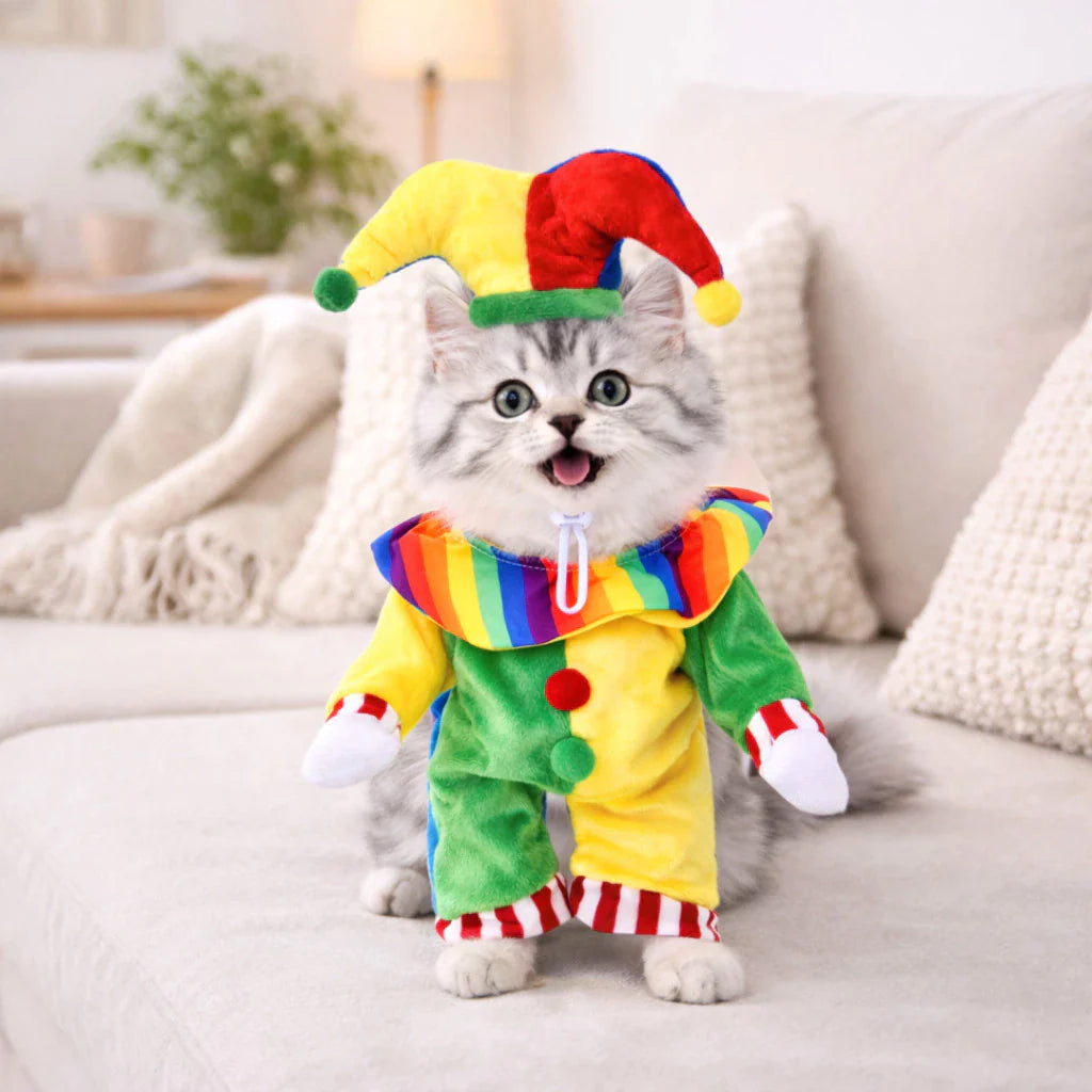 Fantasia de Palhaço Colorida para Cães e Gatos – Lupzy™ | Diversão, Fofura e Momentos Inesquecíveis - Imagem 2