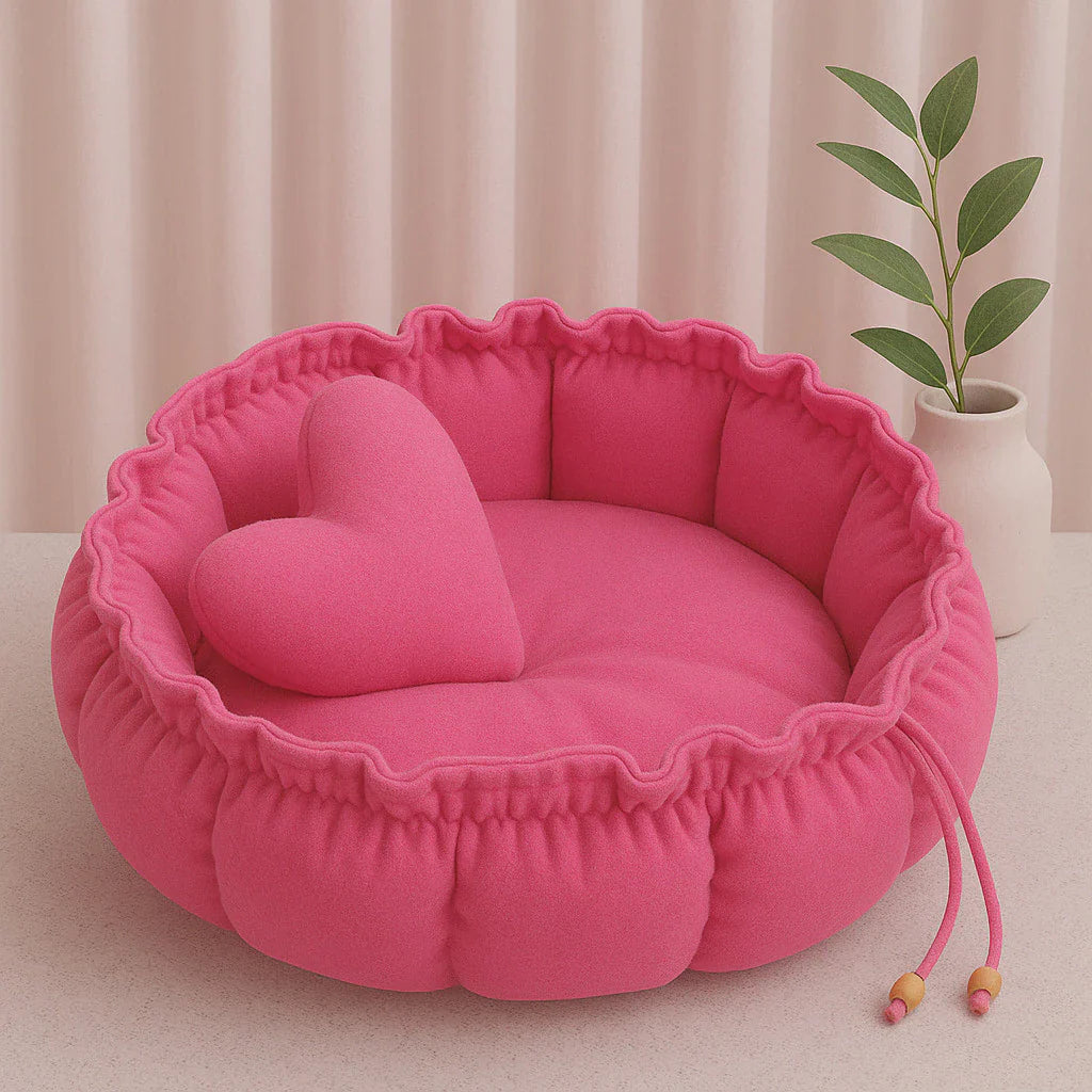 Caminha Pet Redonda Ajustável com Almofada de Coração – Lupzy™ Londres | Aconchego que Abraça - Imagem 7